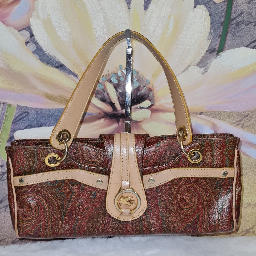 ETRO Milano Leather Paisley Handbag